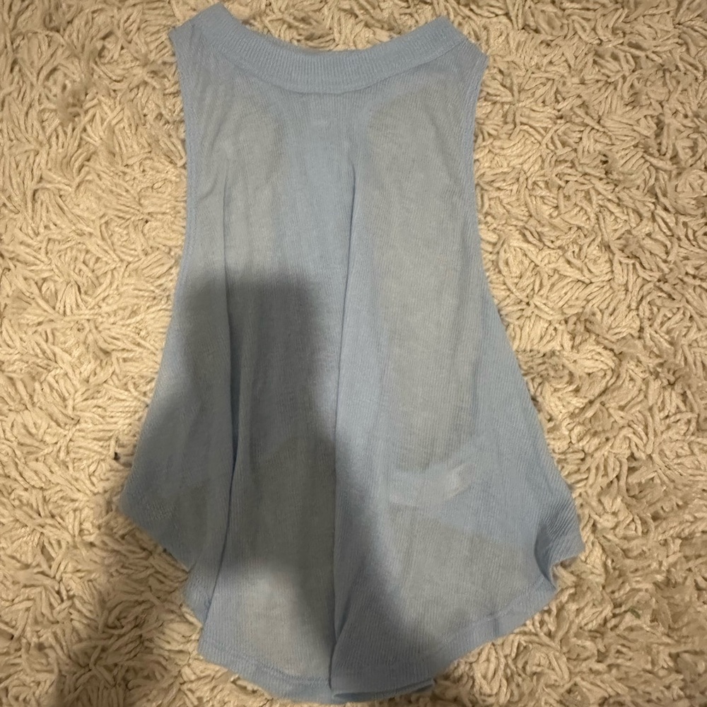 Free people flowy open back top periwinkle